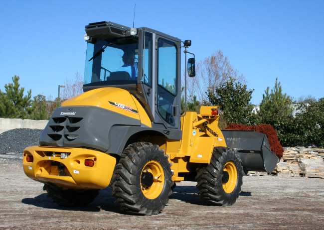 Обои картинки фото техника, фронтальные погрузчики, kawasaki