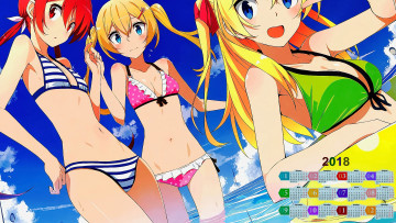 Картинка календари аниме купальник вода взгляд девушка 2018