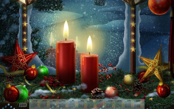 Картинка календари праздники +салюты окно звезда 2018 свеча шар