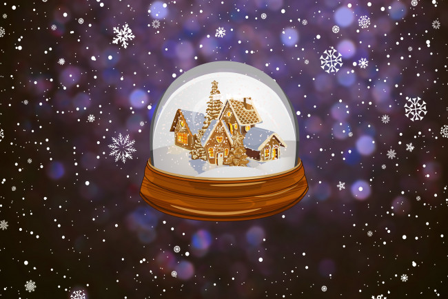 Обои картинки фото праздничные, векторная графика , новый год, стеклянный, шар, снег, праздник, настроение, фон, новый, год, минимализм, зима