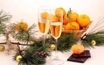 Картинка праздничные угощения шоколад мандарины