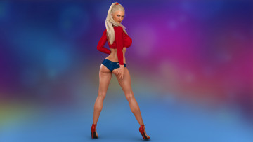 Картинка 3д+графика люди+ people взгляд фон девушка