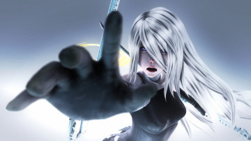 Картинка 3д+графика мультфильмы+и+в+игры катана фон взгляд девушка