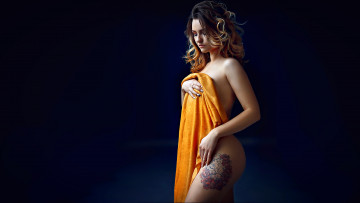 Картинка девушки -unsort+ рыжеволосые+и+другие ольга денисова попка полотенце женщина темный фон