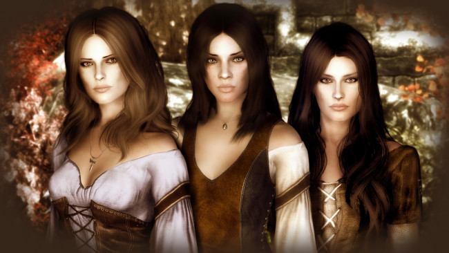 Обои картинки фото 3д графика, люди , people, девушки, фон, взгляд