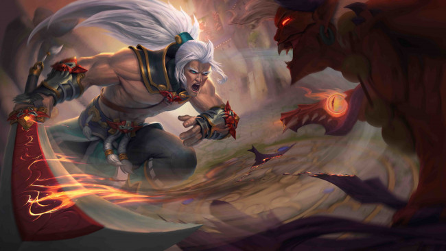 Обои картинки фото видео игры, paladins, бой, меч, фон, мужчина