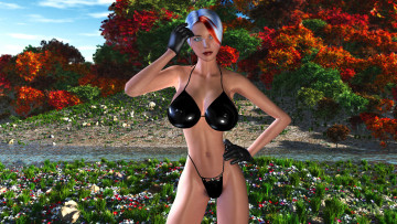 Картинка 3д+графика люди+ people девушка фон природа купальник