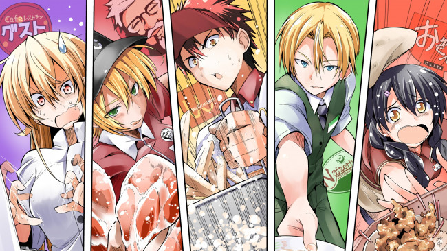Обои картинки фото аниме, shokugeki no soma, кухня, сомы