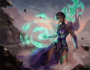 Картинка видео+игры league+of+legends девушка магия камни karma