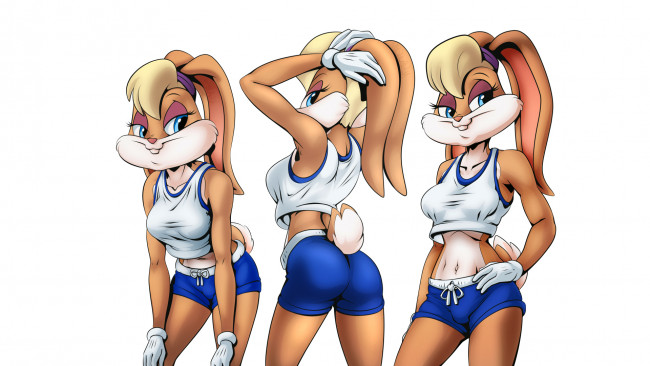 Обои картинки фото мультфильмы, looney tunes, lola, bunny
