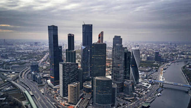 Обои картинки фото города, москва , россия, город, москва, сити, река, небоскребы, набережная, author, astemir, almov