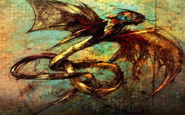 Картинка видео+игры guild+wars змей крылья существо мозаика