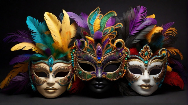 Обои картинки фото разное, маски,  карнавальные костюмы, перья