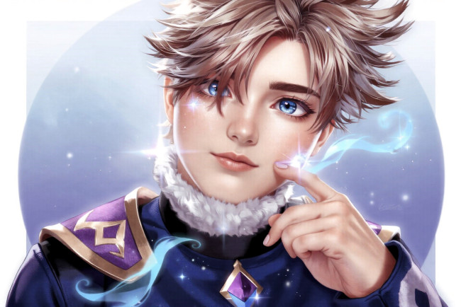 Обои картинки фото аниме, genshin impact, мальчик, лицо, наряд, магия