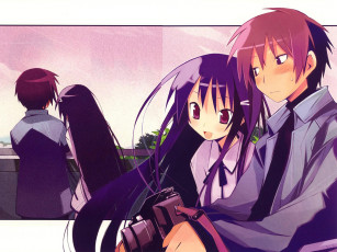 Картинка аниме hanbun no tsuki ga noboru sora