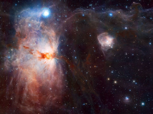 Картинка ngc 2024 космос галактики туманности