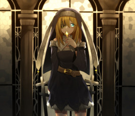 Картинка by erubo аниме *unknown другое монахиня девушка крест повязка