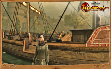 обоя drakensang, видео, игры, am, fluss, der, zeit, корабль, девушка