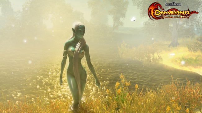 Обои картинки фото drakensang, видео, игры, am, fluss, der, zeit, эльфийка