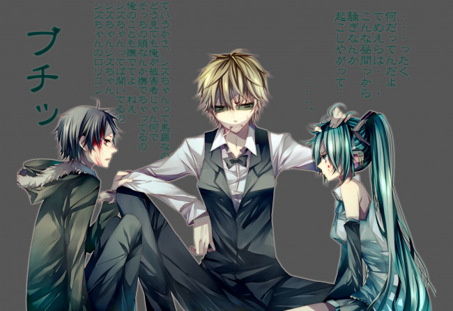 Обои картинки фото аниме, dyurarara, трио