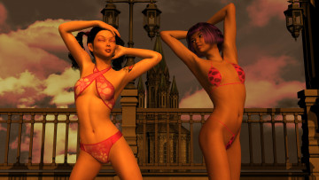 Картинка 3д+графика люди+ people фон взгляд девушки