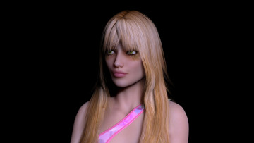 Картинка 3д+графика портрет+ portraits взгляд девушка блондинка фон