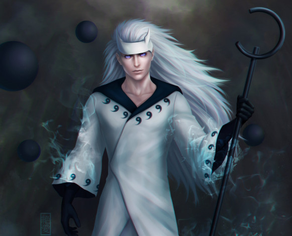 Обои картинки фото фэнтези, люди, мадара, парень, арт, учиха, взгляд, мудрец, мужчина