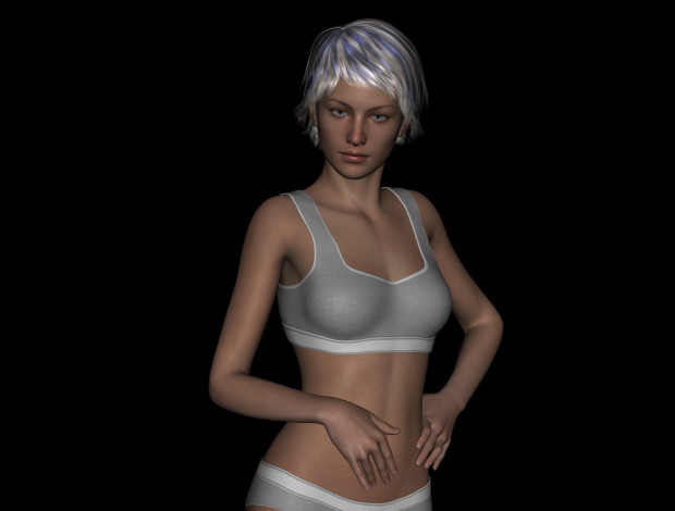 Обои картинки фото 3д графика, люди , people, девушка, взгляд, фон, блондинка