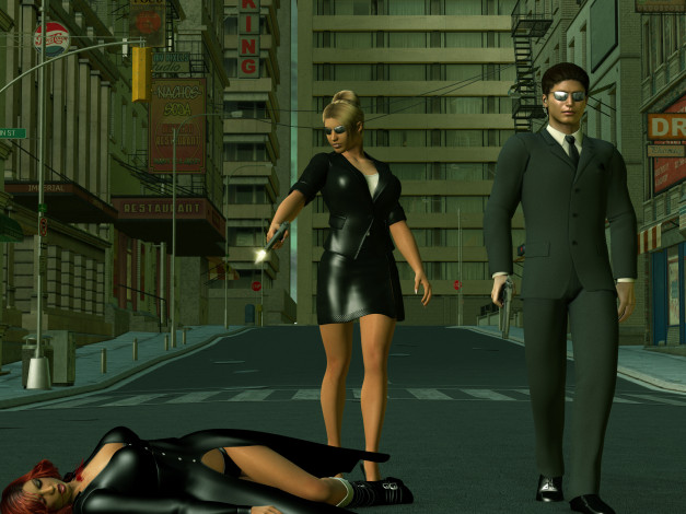 Обои картинки фото 3д графика, фантазия , fantasy, мужчина, фон, взгляд, девушка