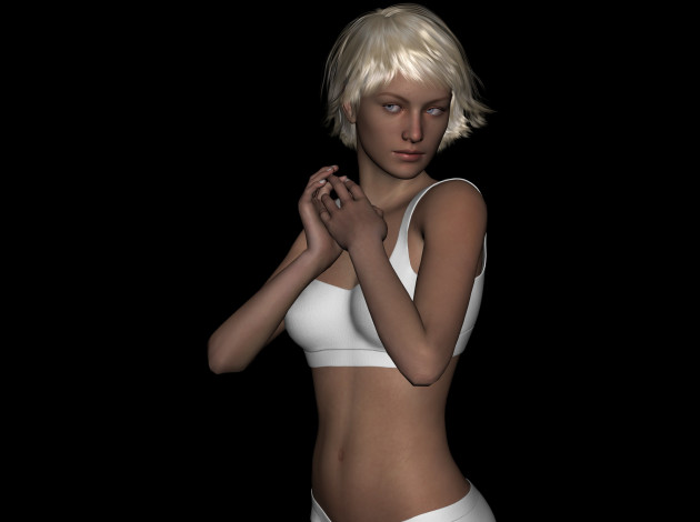 Обои картинки фото 3д графика, люди , people, блондинка, фон, девушка, взгляд