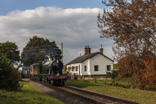 Обои картинки фото техника, паровозы, паровоз, дорога, железная