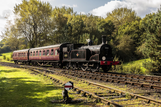 Обои картинки фото техника, паровозы, паровоз, дорога, железная