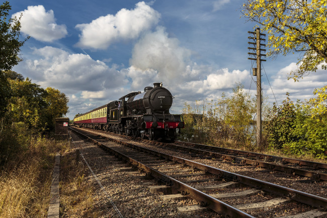 Обои картинки фото техника, паровозы, паровоз, дорога, железная