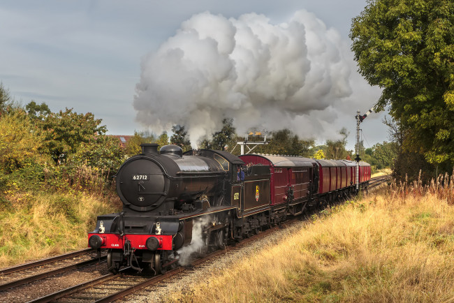 Обои картинки фото техника, паровозы, паровоз, дорога, железная