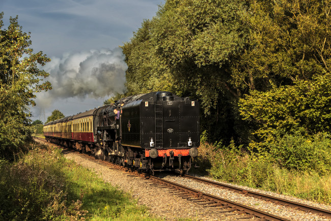 Обои картинки фото техника, паровозы, паровоз, дорога, железная