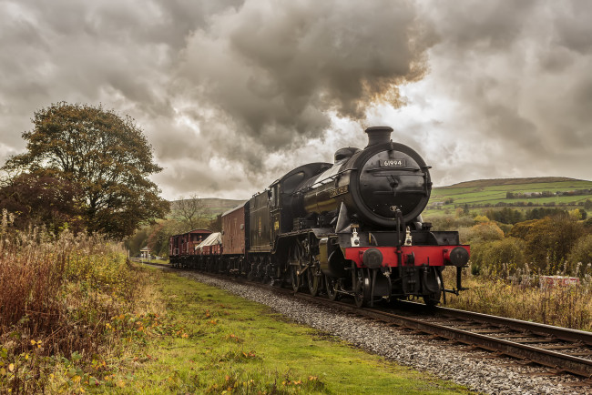 Обои картинки фото техника, паровозы, паровоз, дорога, железная