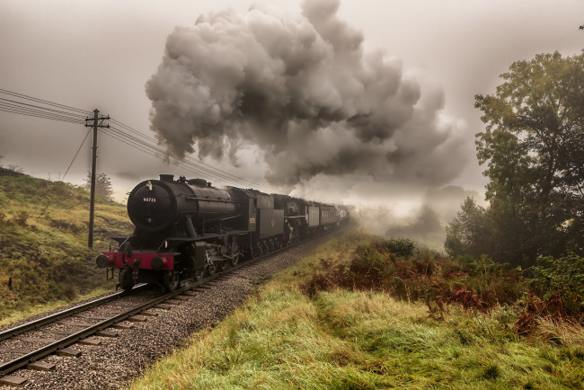 Обои картинки фото техника, паровозы, паровоз, дорога, железная