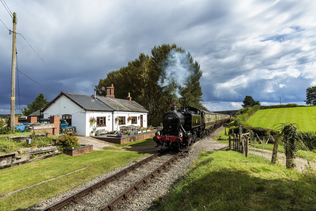 Обои картинки фото техника, паровозы, паровоз, дорога, железная