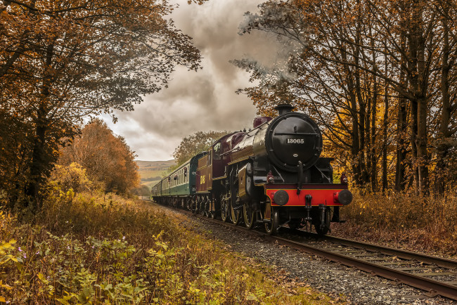 Обои картинки фото техника, паровозы, паровоз, дорога, железная