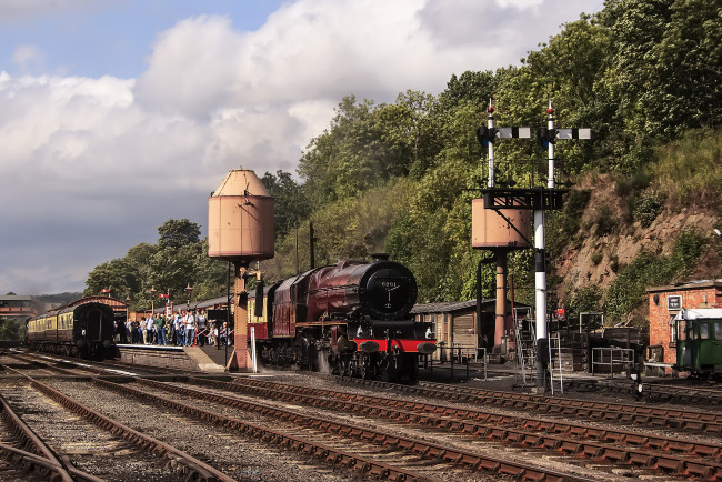 Обои картинки фото техника, паровозы, паровоз, дорога, железная