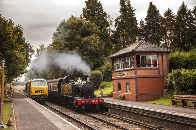 Обои картинки фото техника, паровозы, паровоз, дорога, железная