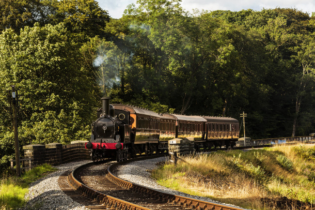 Обои картинки фото техника, паровозы, паровоз, дорога, железная