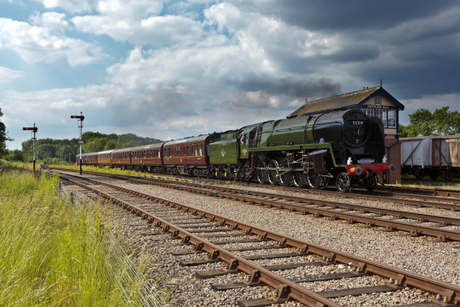 Обои картинки фото техника, паровозы, паровоз, дорога, железная