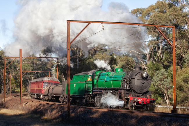 Обои картинки фото техника, паровозы, паровоз, дорога, железная
