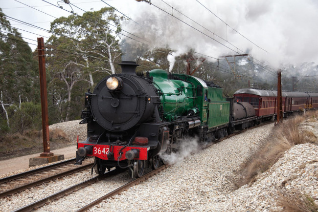 Обои картинки фото техника, паровозы, паровоз, дорога, железная