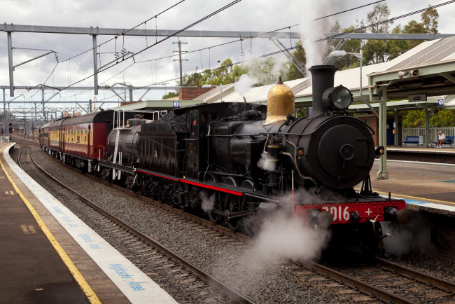 Обои картинки фото техника, паровозы, паровоз, дорога, железная