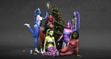 Картинка 3д+графика существа+ creatures взгляд халки фон елка