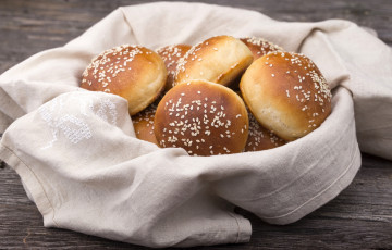 Картинка еда хлеб +выпечка полотенце сдоба кунжут булочки