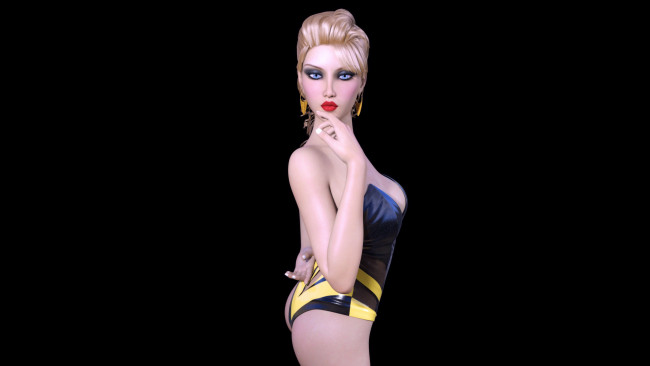 Обои картинки фото 3д графика, люди , people, фон, взгляд, девушка