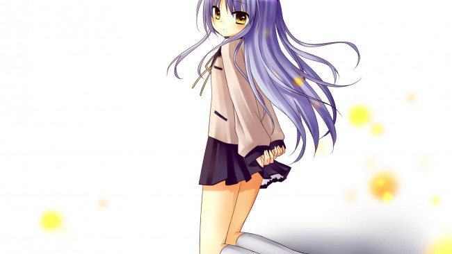 Обои картинки фото аниме, angel beats, взгляд, девушка